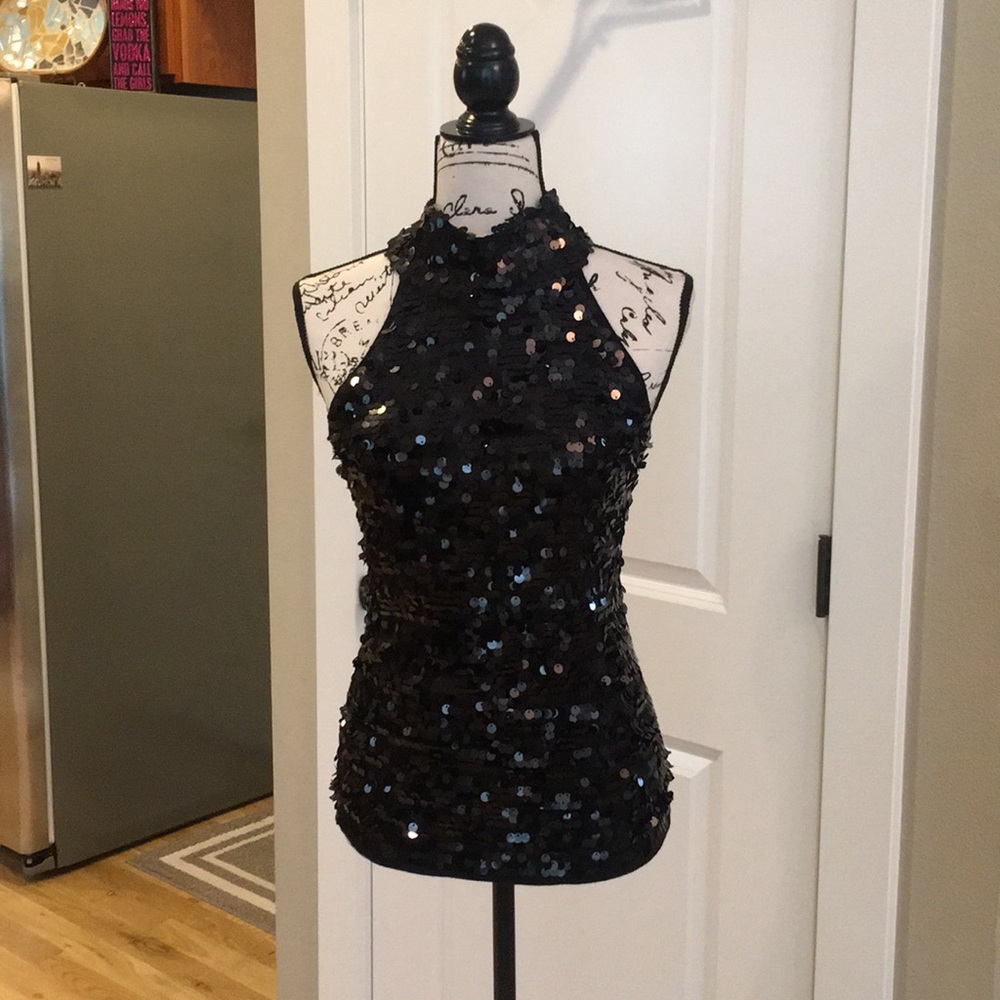 INC Sequin halter top size Med